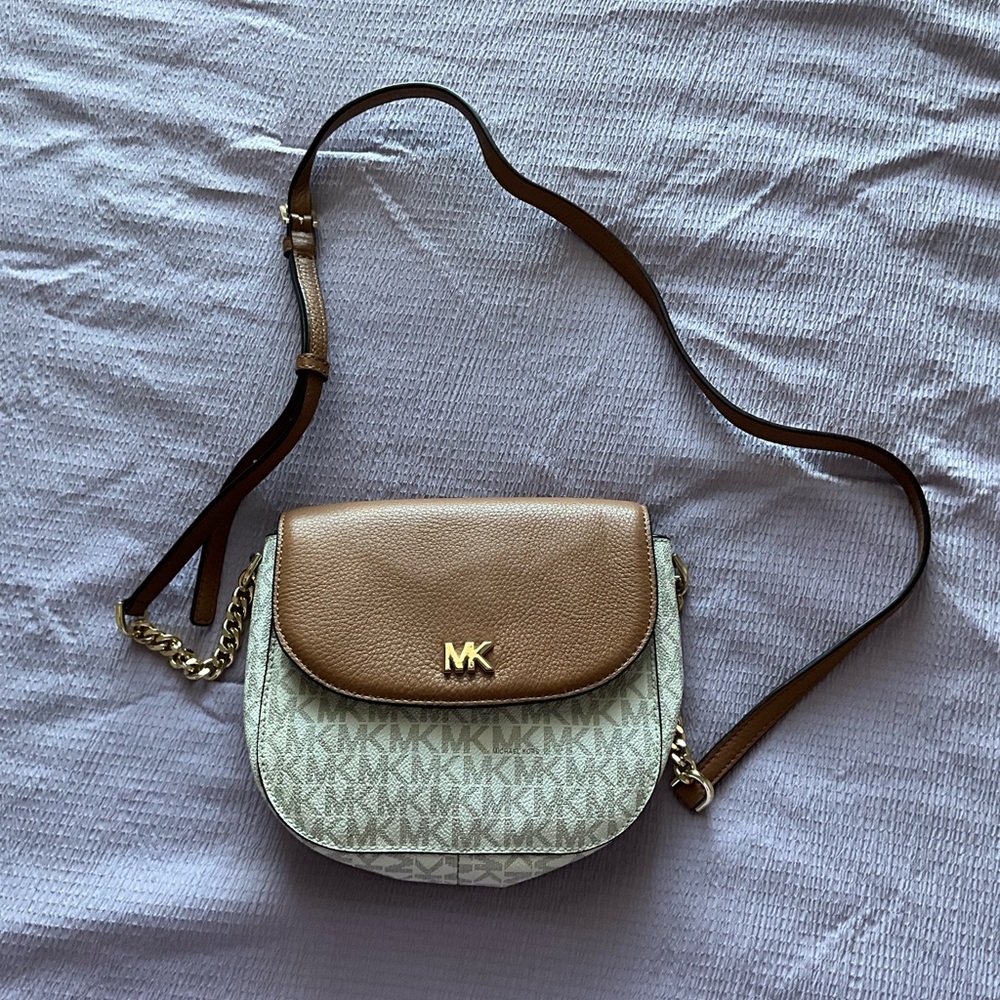 Michael Kors Tan and Cream Crossbody Bag